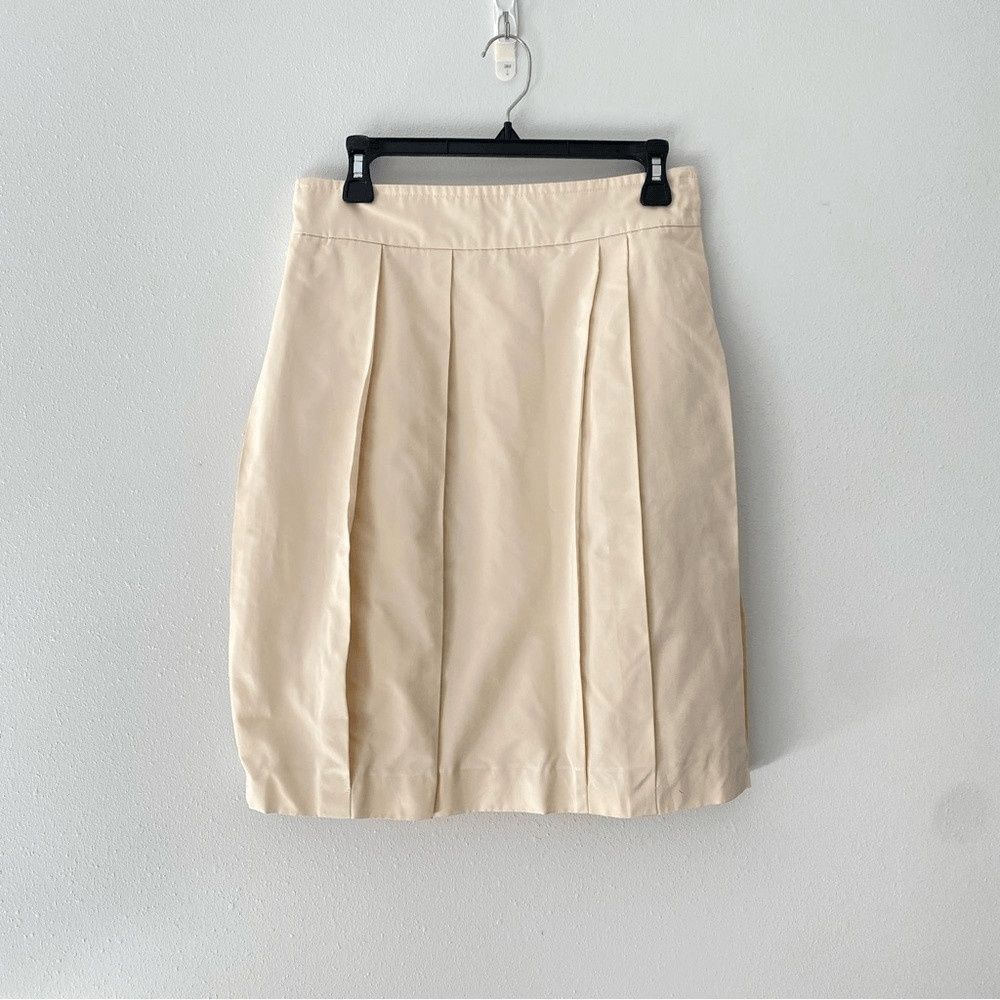 Lida Baday Knee Length Ivory Silk Taffeta Skirt size 8